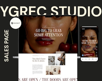 Bold Black-Red Sales Page Showit Website Template