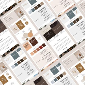 Plantilla de kit de marca 2024 / Plantilla de tablero de marca / Kit de marca prediseñado / Tablero de estado de ánimo empresarial editable / Kit de marca marrón / Kit de marca editable
