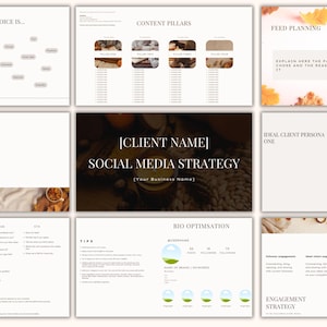 Social Media Strategy Template | Client Strategy for Social Media Manager | Social Media Proposal | Canva Template |