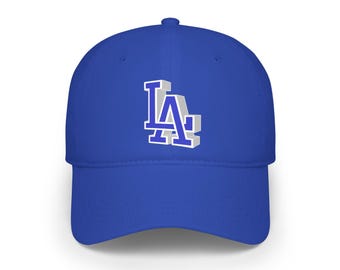 3D LA Logo Low Profile Baseball Cap, Cotton Twill | Embroidered LA Hat