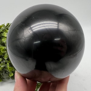 10 CM Shungite Sphere,Shungite Crystal Sphere,Healing Crystal,Highly Energetic Metaphysical,EMF Protection,Polished Sphere,5G Protection