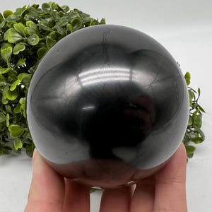 8 CM Shungite Sphere,Shungite Crystal Sphere,Healing Crystal,Highly Energetic Metaphysical,EMF Protection,Polished Sphere,5G Protection