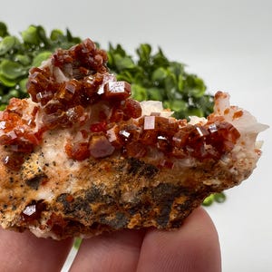 Red Vanadinite on Barite from Morocco,Crystal, Mineral,Specimen,Cluster,Vanadinite Crystal, Vanadinite ,Geology,Vanadinite Cluster,red Cr