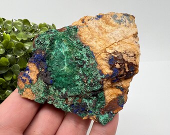 Moroccan Malachite on Matrix: Green Mineral Specimen, 99 grams