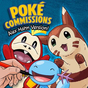 DIGITAL POKEMON COMMISSIONS! Custom artwork of your favourite Pokémon drawn by Alex Hahn.
