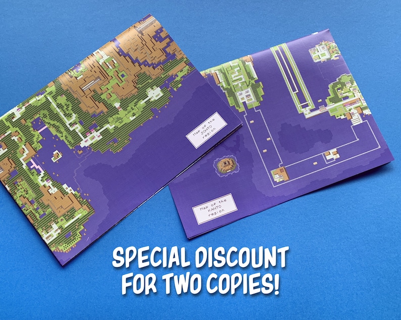 POKEMON MEGA MAP: Johto and Kanto Extended Gold/Silver era overworld map A2 double-sided poster Two Posters