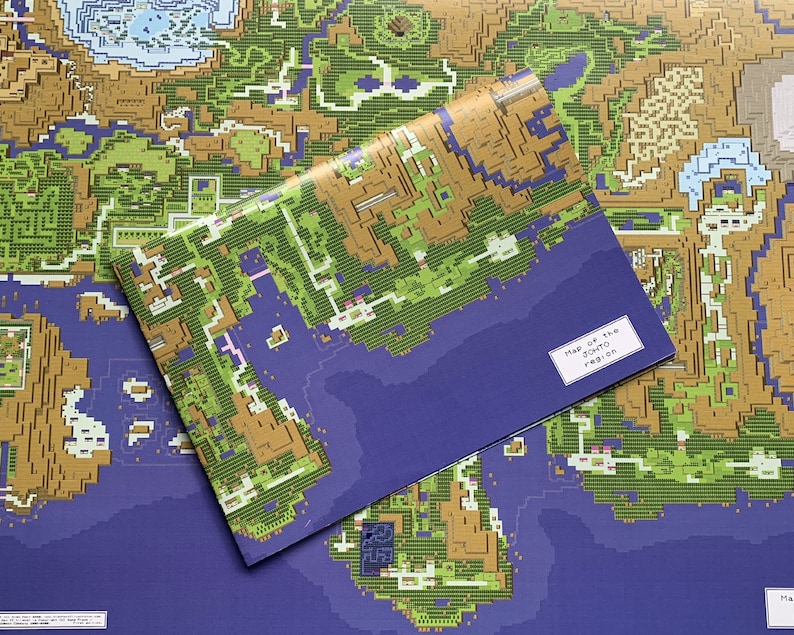 POKEMON MEGA MAP: Johto and Kanto Extended Gold/Silver era overworld map A2 double-sided poster image 9