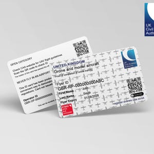 Cartão de identificação de drone CAA