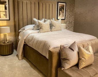 Conniston Wall Headboard Upholstered Panels, Custom Upholstered Bedframe, Modern Bed frame, Queen/King/California King/Twin/Full Bed frame