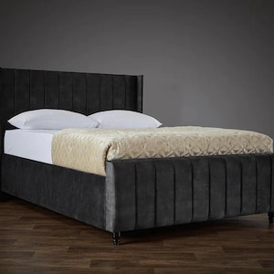 Midnight Oasis Custom Bed Frame and Headboard, Upholstered Bed frame, Modern Bed Frame, Tufted Queen/King/Full/Twin Platform Bedframe