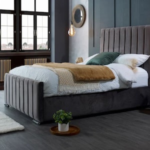Marlow Custom Bed frames and Headboard, Modern bed frame, Upholstered Bedframe, Queen/King/California King/Full Platform Bed frame