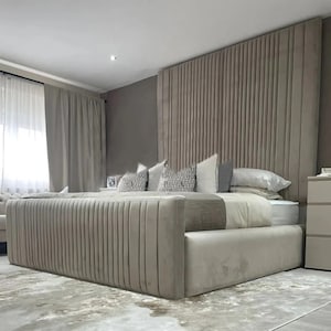 Miami Wall Headboard Upholstered Panels, Custom Upholstered Bedframe, Modern Bed frame, Queen/King/California King/Twin/Full Bed frame