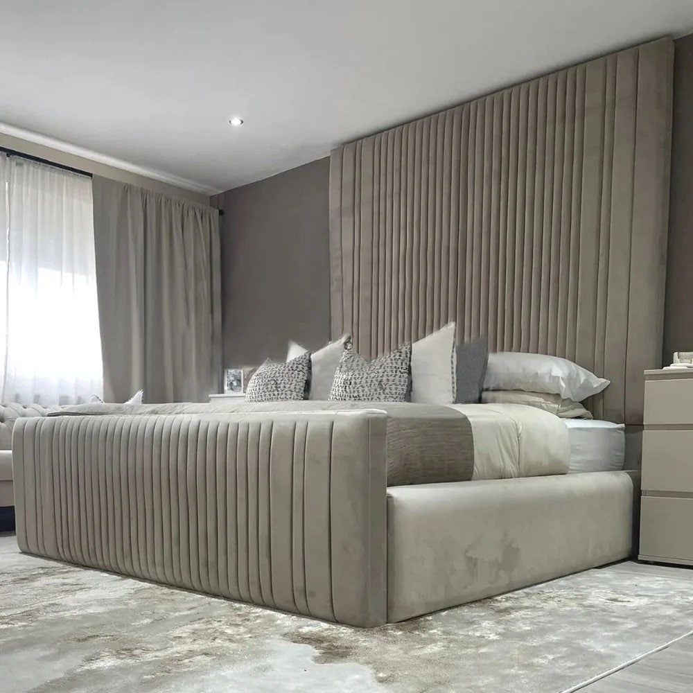 Miami Wall Headboard Upholstered Panels, Custom Upholstered Bedframe, Modern Bed frame, Queen/King/California King/Twin/Full Bed frame