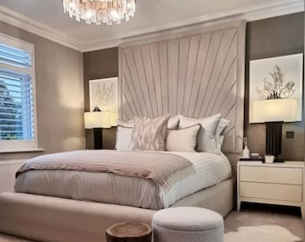 Wentworth Wall Headboard Upholstered Panels, Custom Upholstered Bedframe, Modern Bed frame, Queen/King/California King/Twin/Full Bed frame