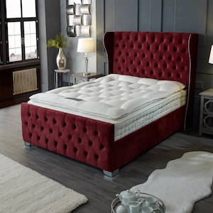 Keswick Custom Bed frames and Headboard, Modern bed frame, Upholstered Bedframe, Tufted Bed frame Queen/King/California King/Full Bed frame