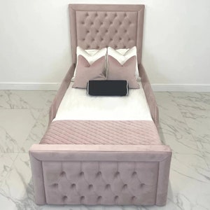 Bella Grace Modern bed frame, Custom Bed for Kids, Children Bed frame, Upholstered Bedframe, Kids Bed frame, Small single/Twin Bed frame