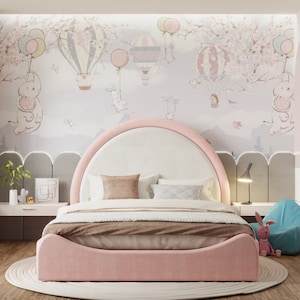 Marshmallow Modern bed frame, Custom Bed for Kid, Children Bed frame, Upholstered Bedframe, Kids Bed frame, Small single/Twin Bed frame