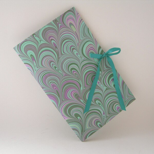 Chapbook- marbled  turquoise and lavender (6x9)