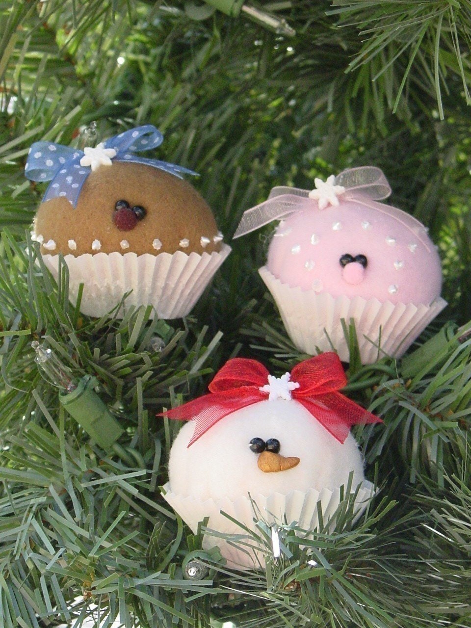 Digital Sewing Pattern -  Coco, Berry and Nilla mini (2") cupcake ornaments 158Epdf