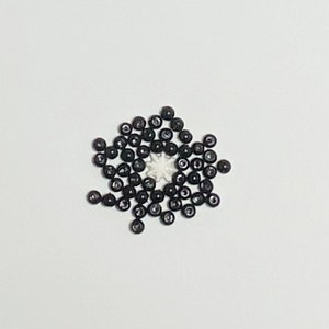 BLACK EYES (4mm) black bead with hole. - 24 sets of eyes (total of 48 each)