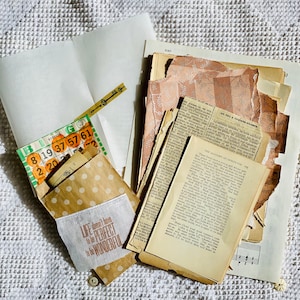 Junk Journaling / Mixed Media Packet full of variety pieces: 40+ pieces