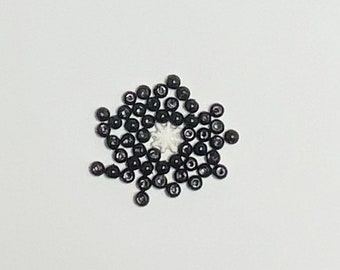 BLACK EYES (4mm) black bead with hole. - 24 sets of eyes  (total of 48 each)