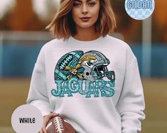 Faux Rhinestone DTF Printed Football, Trendy Day Apparel