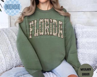 Camo States Crewneck Sweatshirt | Unisex | Cozy Fall & Winter Wear | USA State Pride | Customizable State Design | Gift for Him/Her | DTF
