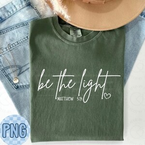 Be the Light PNG, Jesus Faith Christian Design, Religious Inspirational, Instant Download image 2