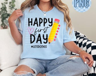 Feliz primer día de clases PNG: Diseño de regreso a clases (Descarga digital)