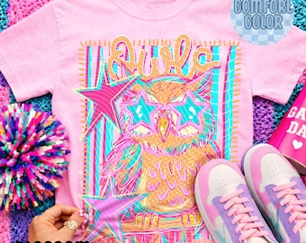 Mascot Owls Shirt, Retro Owl Tee, School Spirit Shirt, Game Day Shirt, Cute Owl Mascot Tee, Colorful Graphic Tee