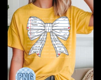 Coquette Teacher Bow PNG: Lined Paper Sublimation Clipart (Digital Download)