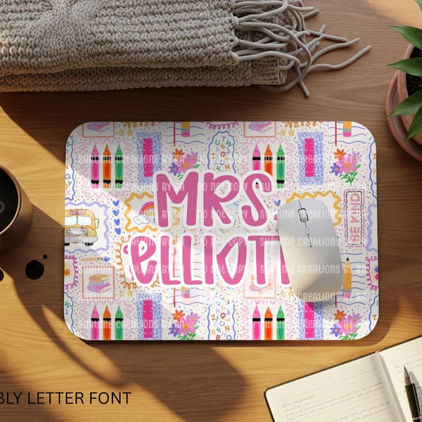 Personalized Teacher Mouse Pad, Classroom Decor Desk, Teacher Appreciation Gift