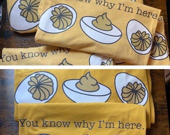 Funny Thanksgiving Deviled Eggs Mistard Bella Shirt, You Why I’m Here Mistard Comfort Color Shirt, Funny Food Shirt, Food Lover Gift Shirt
