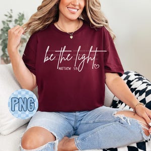 Be the Light PNG, Jesus Faith Christian Design, Religious Inspirational, Instant Download image 3