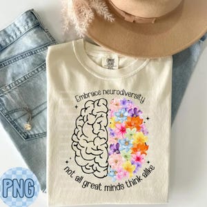 Floral Autism Awareness Png: Neurodiversity Design (Digital Download)