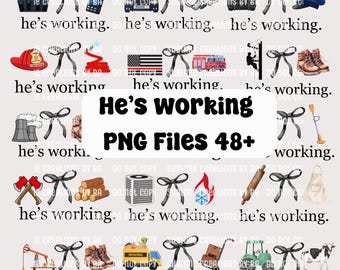 He's Working PNG Bundle: Lifetime Google Drive Designs Bundle Occupation Clipart, Digital Download