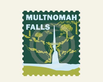 Multnomah Falls, Oregon Series Digital Print