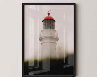 Great Ocean Road Lighthouse Print | Split Point Lighthouse Wall Art, Coastal Minimalist Photography, Australia Fine Art Print