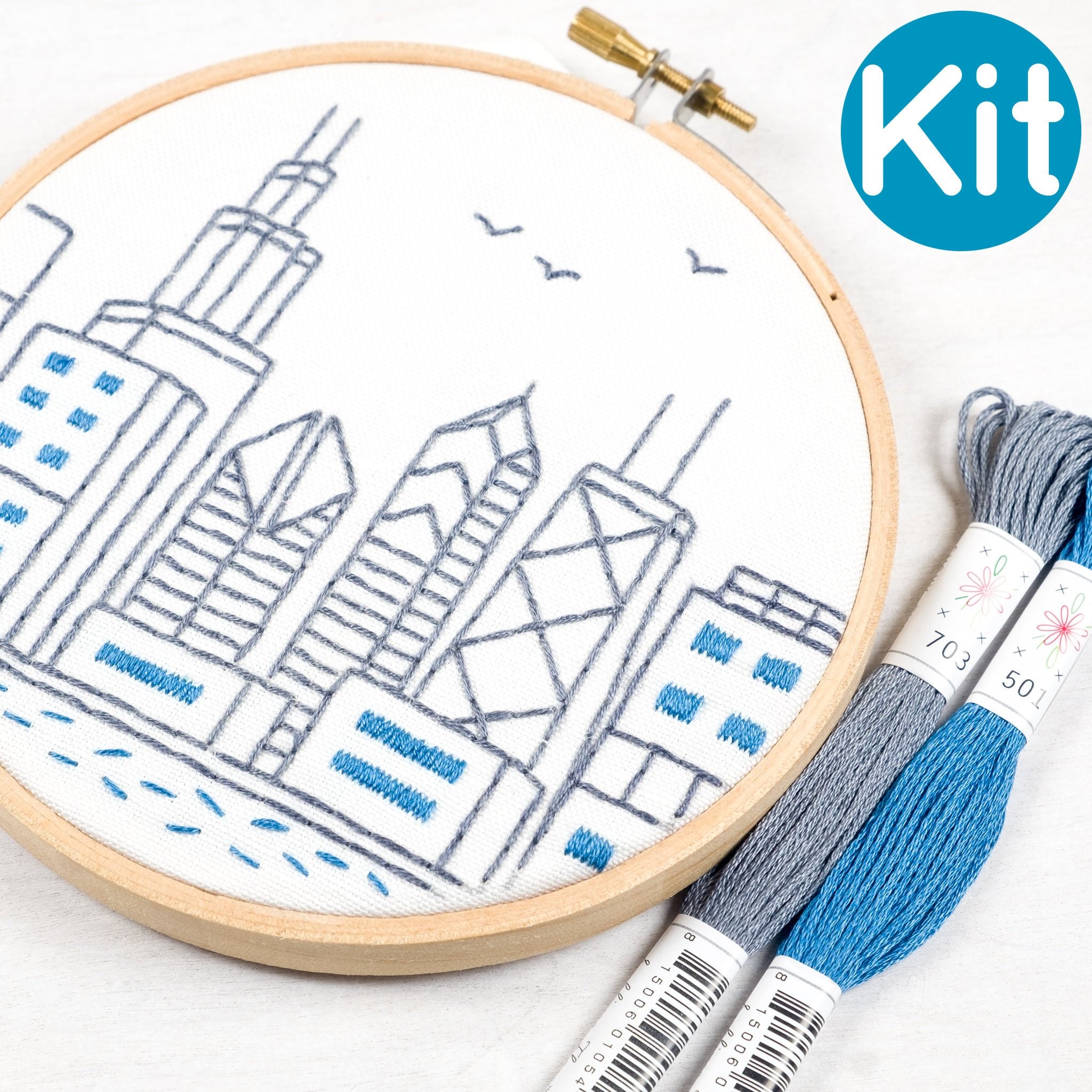 Chicago embroidery kit chicago skyline by studiomme  etsy Chicago embroidery kit chicago skyline by studiomme  etsy