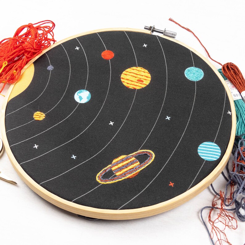 Solar System Embroidery Kit Etsy