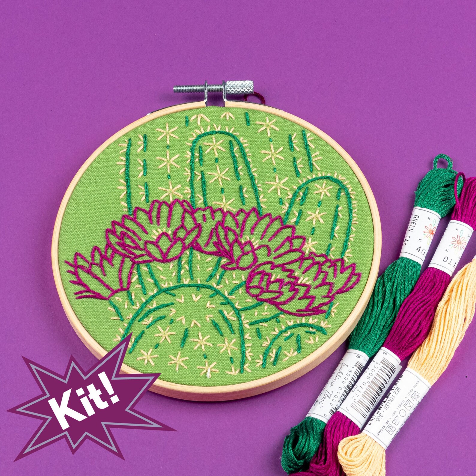 BLOOMING CACTUS embroidery kit Floral embroidery kit Etsy