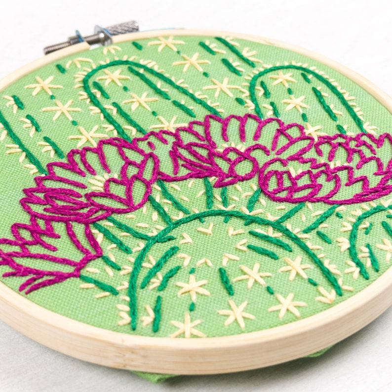 BLOOMING CACTUS embroidery kit Floral embroidery kit Etsy