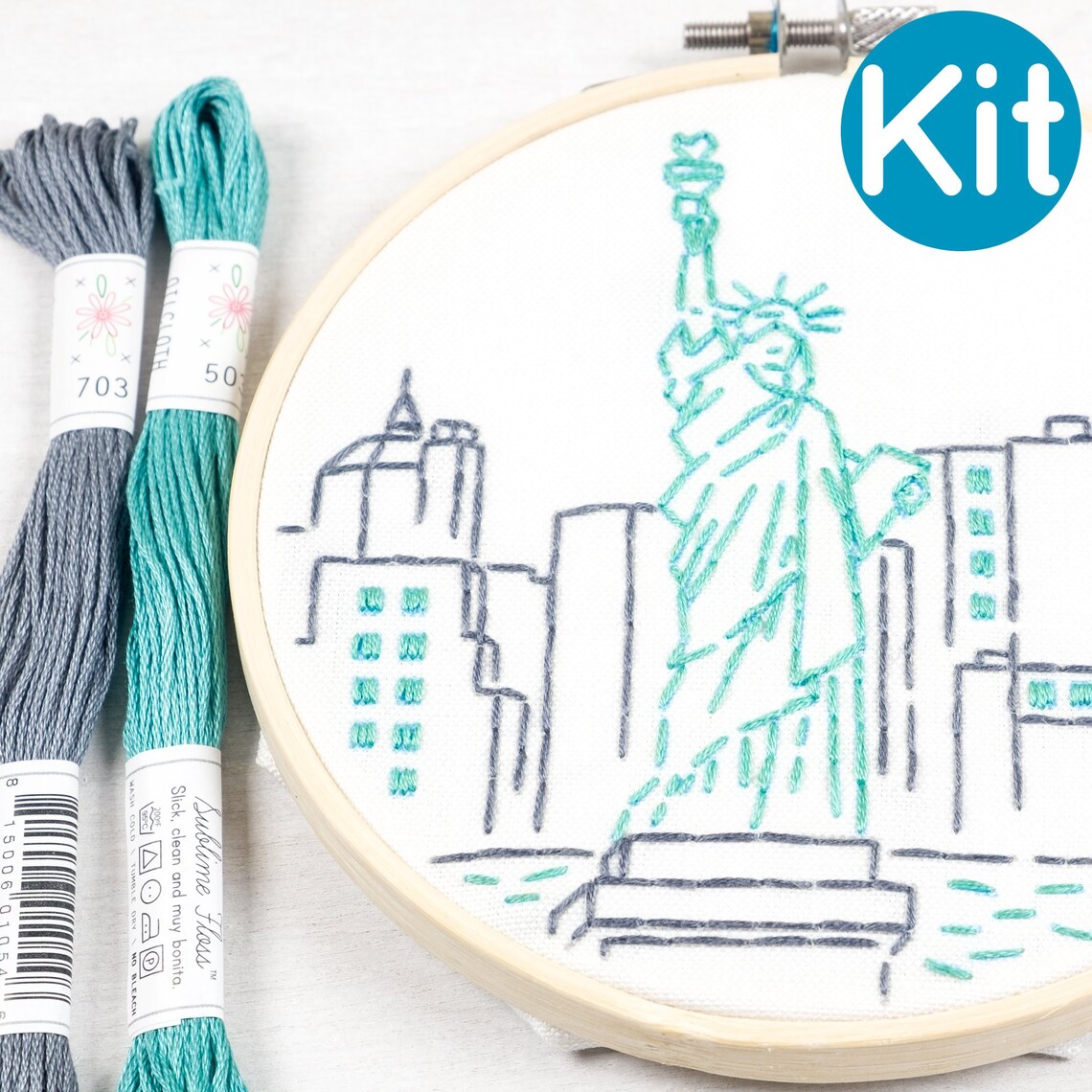 New York City Embroidery Kit Statue of Liberty by Etsy