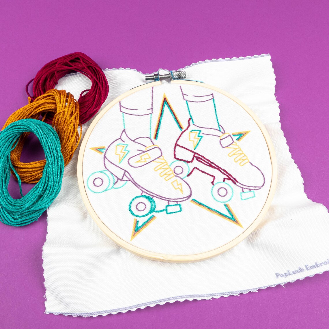 ROLLER SKATES PDF Embroidery Pattern Roller Derby Embroidery Etsy