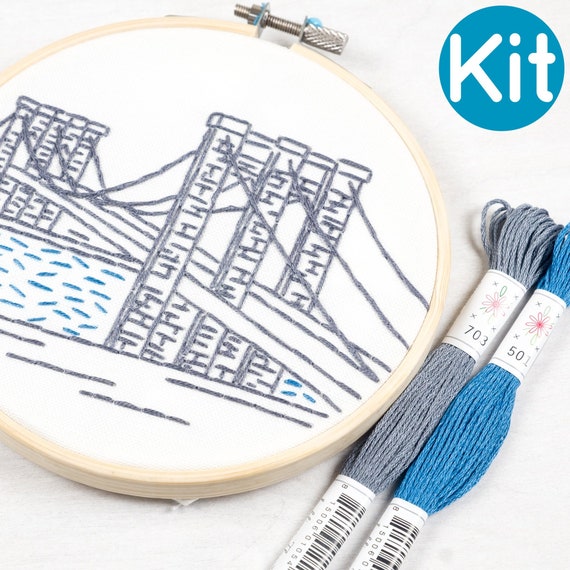 New york city embroidery kit brooklyn bridge by studio mme  etsy New york city embroidery kit brooklyn bridge by studio mme  etsy