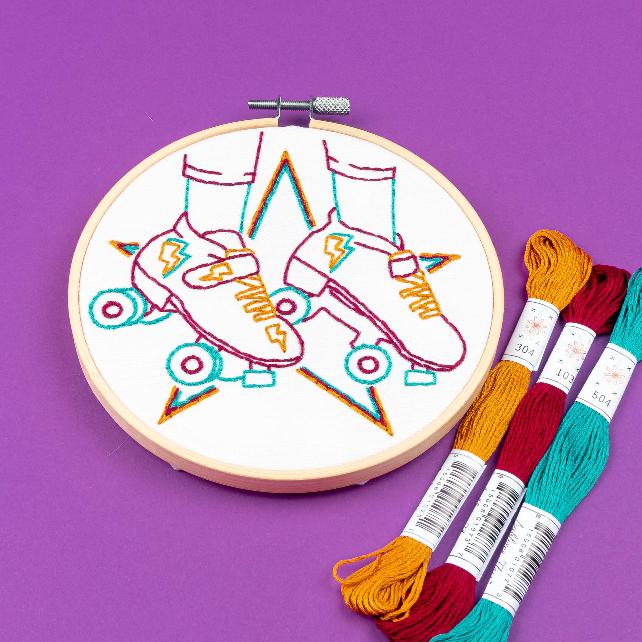 ROLLER SKATES PDF embroidery pattern roller derby embroidery Etsy