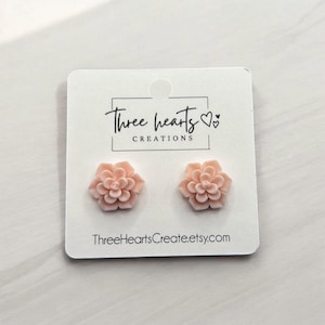 Succulent Stud Earrings | Plant Lover Earrings | Succulent Flower Earrings | Lightweight | Hypoallergenic | Nature Lover Jewelry | Feminine