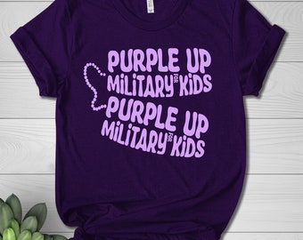 Purple Up For Military Kids Cute Groovy Military Child Month Shirt, Purple Up for Military Child Shirt,Month of the Military Awareness Shirt