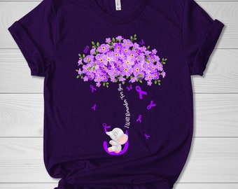 Alzheimers Flower Shirt, Family Support TShirt, Alzheimer Gifts for Her, Awareness Month Shirt, I Will Remember For You, Ribbon Graphic Tees